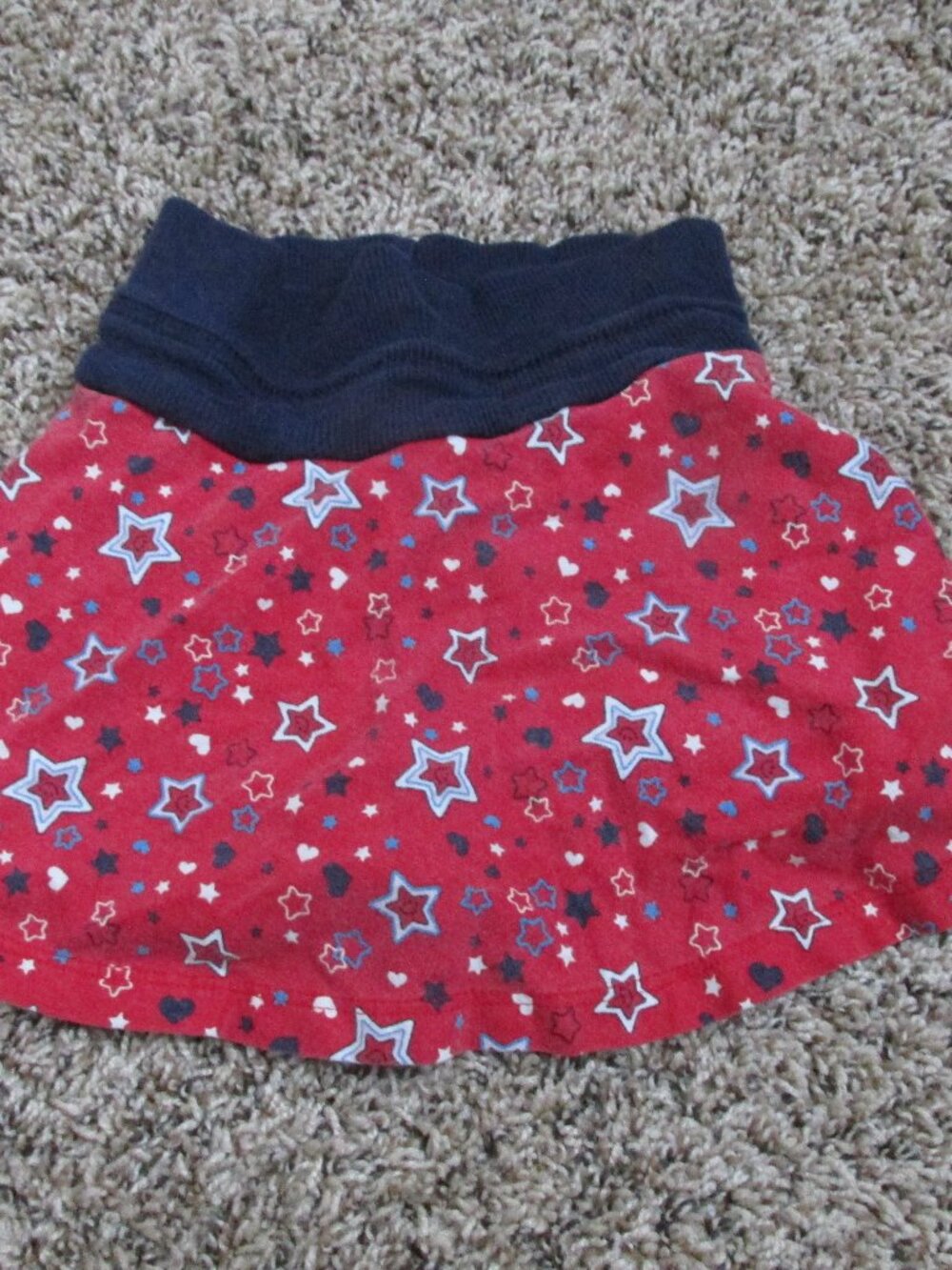 Patriotic Pull On Skirt Skort Toddler Girls Size 24M Red White Blue Elastic Star